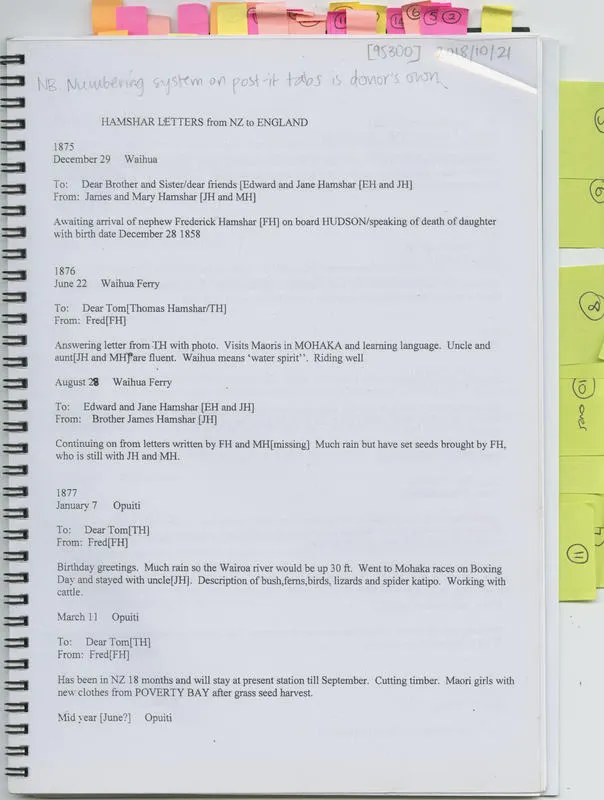 Transcripts, Hamshar letters