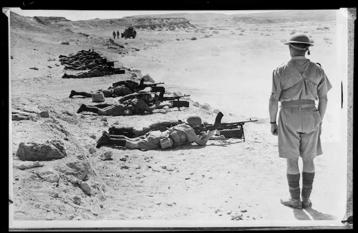 Bren gun practice at Maadi, Egypt