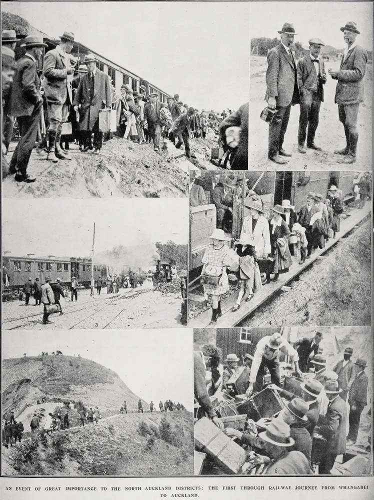 An event of great importance to the North Auckland districts: the first through railway journey from Whangarei to Auckland