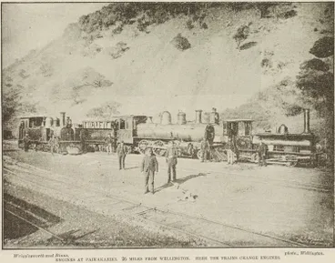 Image: Engines at Paekākāriki, 26 miles from Wellington