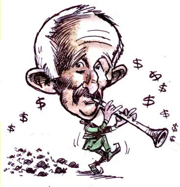 Image: Evans, Malcolm Paul, 1945- :[Gareth Morgan as the Pied Piper]. 29 March 2012