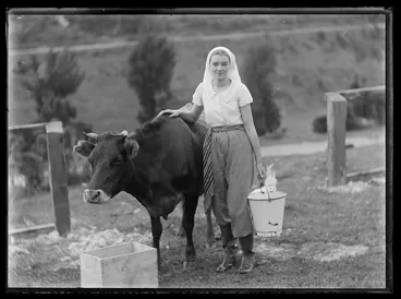 Image: Milkmaid with cow