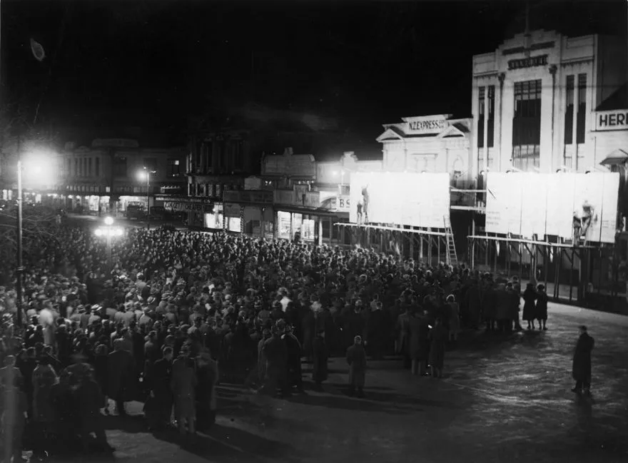 Crowds await 1938 Election Results