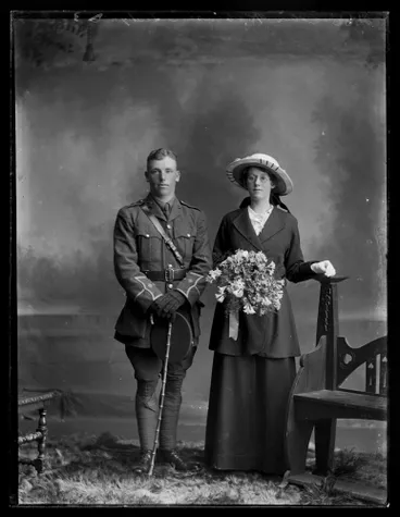 Image: Wedding portrait of Edmund Colin Nigel Robinson and Mary Read