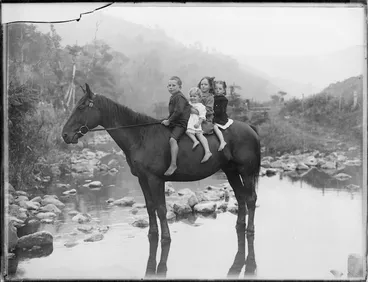 Image: Children on horse, Northland