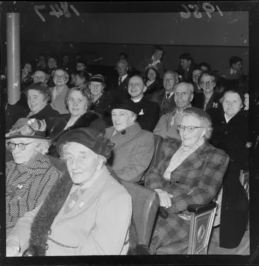 Image: Elderly people from the Harry Squires Memorial Hostel at the movies