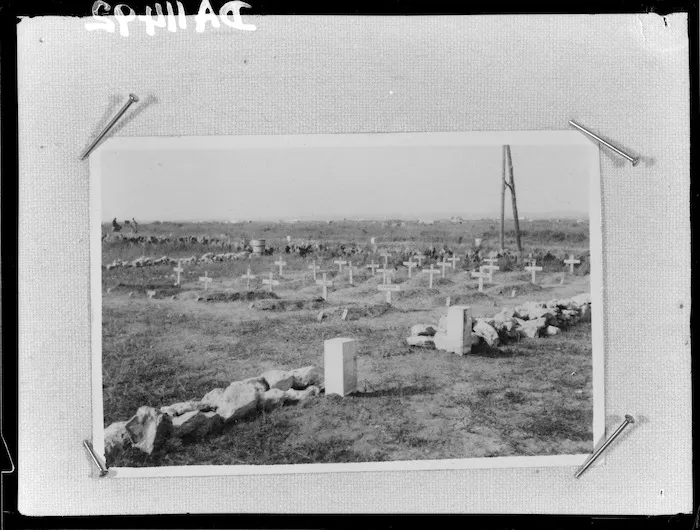 Cemetery containing 28 (Maori) Battalion graves, Takrouna - Photograph taken by Dr C N D'Arcy
