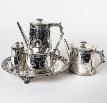 Image: Tea and Coffee Service, with Salver presented to Dr J A R Menzies 1875
