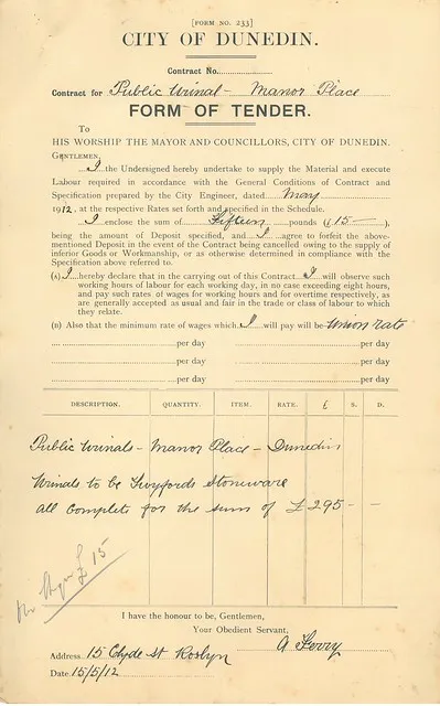 Manor Place Convenience Tender 1912