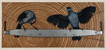 Image: Kōkako and the Saw