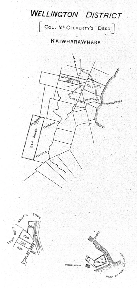 Wellington District — [Col. Mccleverty's Deed] — Kaiwharawhara