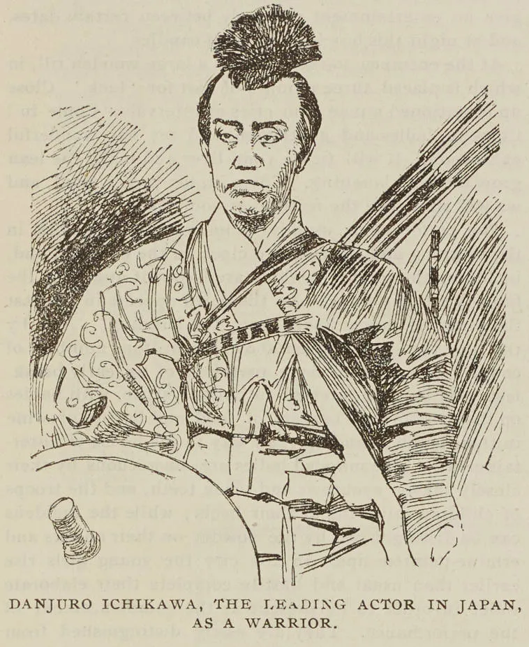 Danjuro Ichikawa, the leading actor in Japan, as a warrior