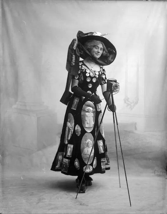 Woman advertising Wanganui's Tesla photography studio