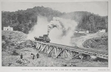Image: Leaving for tidal water with a load of Kauri Logs