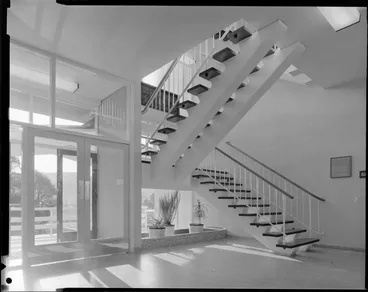 Image: Interior stairs, Ministry of Works, Soil Bureau building, Taita, Lower Hutt, Wellington