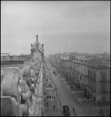 Image: One of the main streets of Bari, Italy, World War II - Photograph taken by George Kaye