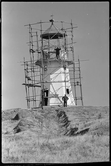 Image: Maintenance work on Pencarrow Lighthouse - Photograph taken by Ian Mackley