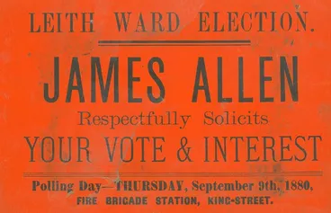 Image: Voting Card for James Allen 1880
