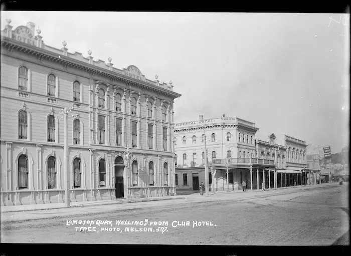 Lambton Quay, Wellington, with Club Hotel