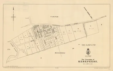 Image: The township of Kerepeehi [electronic resource] / H.M. Skeet, chief surveyor, Auckland ; M. Crompton Smith, chief draughtsman.