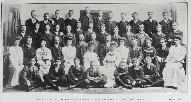 THE STAFF OF THE POST AND TELEGRAPH OFFICE AT PALMERSTON NORTH, WELLINGTON, NEW ZEALAND