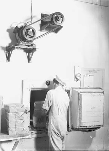 Image: [Placing packages in freezer]