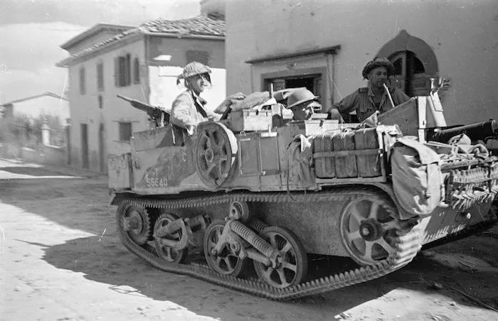 World War 2 New Zealand Bren carrier in San Casciano, Italy