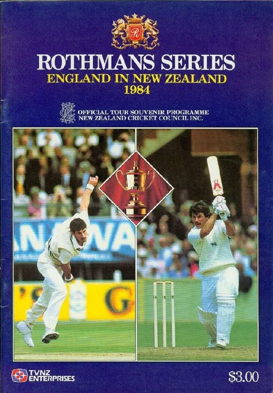 Programme: Rothmans Series - England in New Zealand 1984, Official Tour Souvenir Programme, New Zealand Cricket Council Inc.