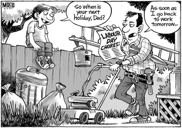 Image: "So when is your next holiday, Dad?" "As soon as I go back to work tomorrow..." 22 October, 2007