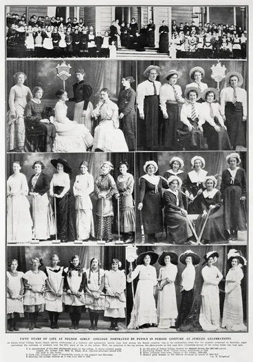 Image: Fifty years of life at Nelson Girls' College portrayed by pupils in period costume at jubilee celebrations