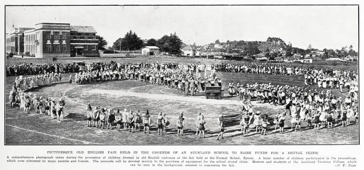 Picturesque old English fair held in the grounds of an Auckland school to raise funds for a dental clinic
