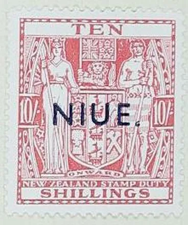 Stamp: New Zealand - Niue Ten Shillings Image: Stamp: New Zealand - Niue Ten Shillings