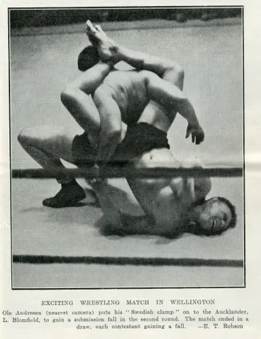 Image: Exciting wrestling match in Wellington