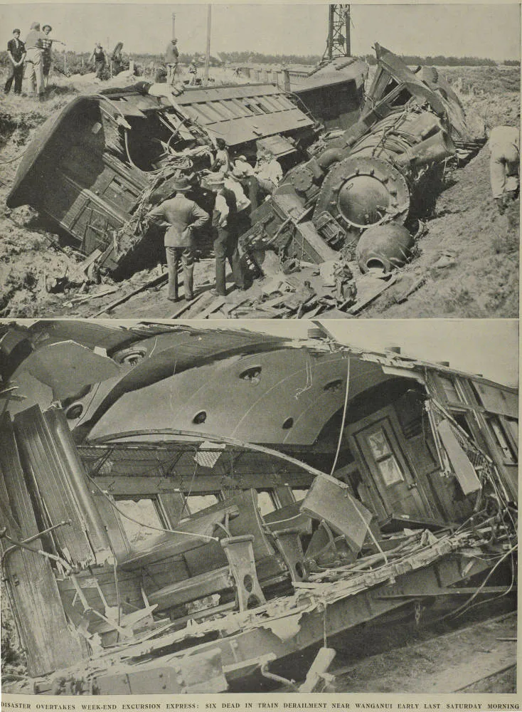 The derailment of the Wellington-New Plymouth week-end excursion express train