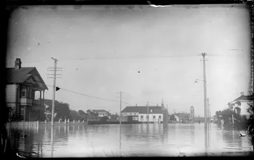 Image: Flooding in the streets of Westport, Buller District