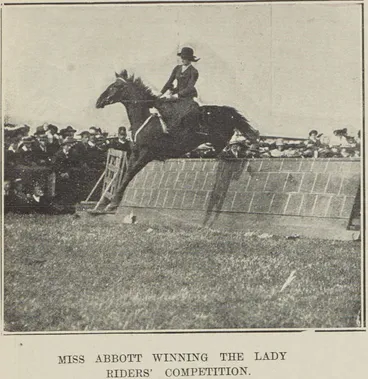 Image: Miss Abbott winning the lady riders' competition