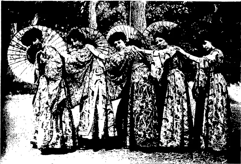YOUNG LADIES IN THE JAPANESE DANCE (Otago Witness, 20 December 1905)