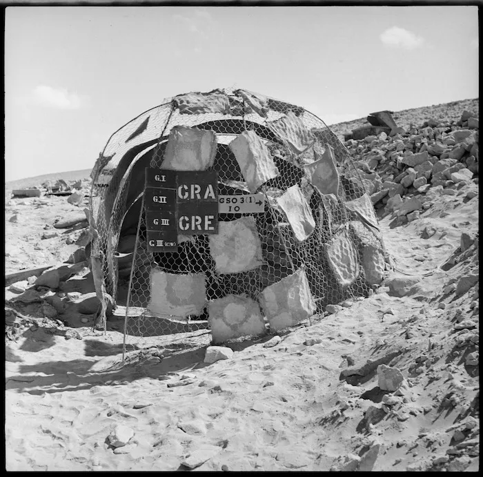 One of the entrances to the underground system at Baggush, Egypt, in use as NZ Divisional HQ