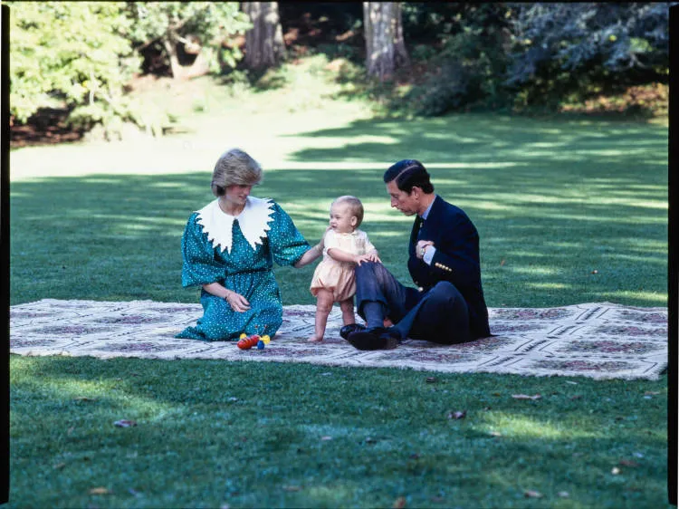 Prince Charles, Princess Diana and Prince William at Government House, 1983