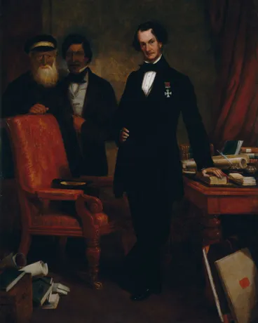 Image: Dr. Featherston and the Maori Chiefs, Wi Tako and Te Puni