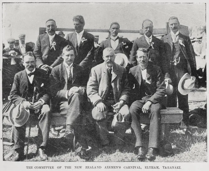Scenes at the New Zealand axemen's carnival, Eltham, Taranaki, November 9, 1901