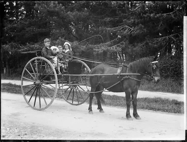 Image: Children on a horse drawn gig