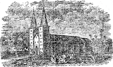 Image: parramatta church,  With some of Marsden's Maori Guests. (From a print of the period, 1814)v (NZ Truth, 06 October 1906)