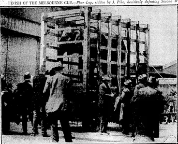 Image: EveniDß Post" Fhoto. "AN'ELEPHANT IN A CRATE.—A":ihitlcen-yedr-old elephant, Jumbo, which yesterday aC Auckland by the U lunar oa. He was purchased- hythe Auckland City Council from the Hdbart Zoodo be a mate for Jamuna, the female elephant already at the Zoo. Jumbo ivas bom in India-in captivity, and , wastaken: t,OjHobdrt'iufrcii\ninctycarsold. :: (Evening Post, 13 November 1930)