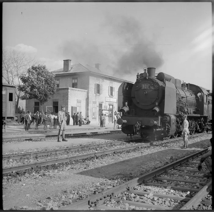 Scene on Turkish border as the Baghdad Express draws in, World War II - Photograph taken by M D Elias