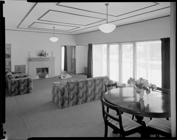 Living room interior, Cockburn house, Masterton