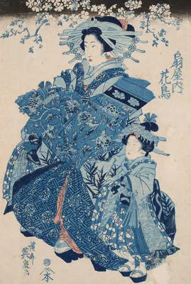 Courtesan with two attendants