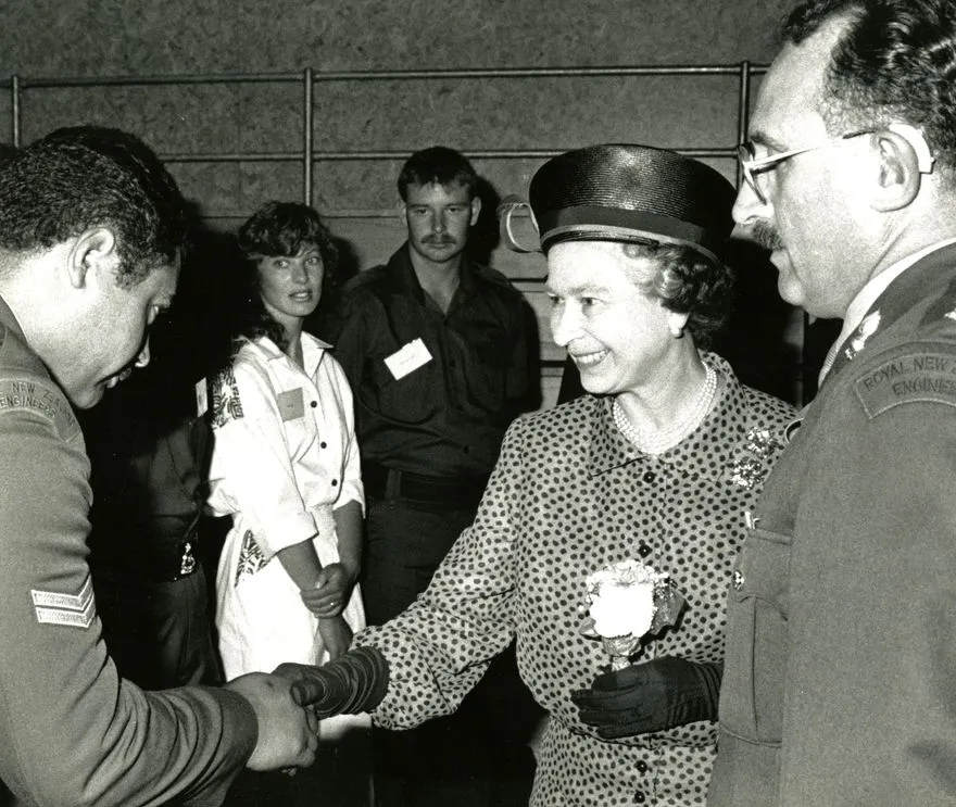 Queen Elizabeth II at Linton Army Camp
