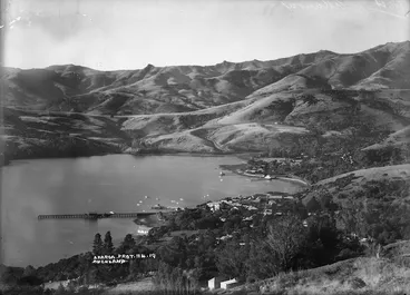 Image: Overlooking Akaroa, harbour and surrounding hills - Photograph taken by Jessie Buckland