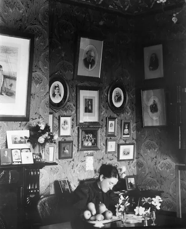 Image: Edith Fell seated at a table